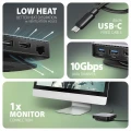 AXAGON HMC-UFO Wieloportowy hub USB 9in1, 10Gbps, 2x USB-A, HDMI 4K/60Hz, M.2 NVMe/SATA, audio, PD 100W, SD/microSD, GLAN, 65cm USB-C kabel 374247