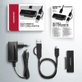 AXAGON ADSA-FPX Adapter USB-C 10Gbps SATA 6G 2.5/3.5 cala SSD/HDD FASTPORT X, w tym zasilacz, 60cm USB-C/USB-A kabel 374328