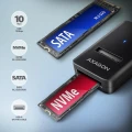 AXAGON ADM2-AM Adapter USB3.2 Gen 2 M.2 NVMe/SATA SSD 10Gbps kabel USB-A 10cm 374493