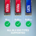 AXAGON ADM2-AM Adapter USB3.2 Gen 2 M.2 NVMe/SATA SSD 10Gbps kabel USB-A 10cm 374497