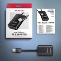 AXAGON ADM2-AM Adapter USB3.2 Gen 2 M.2 NVMe/SATA SSD 10Gbps kabel USB-A 10cm 374498