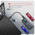 AXAGON EEM2-SD2 Obudowa zewnętrzna aluminiowa bezśrubowa USB-A/C 3.2 Gen2 M.2 NVMe/SATA wyświetlacz LED, szary 374566
