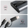 AXAGON EEM2-SD2 Obudowa zewnętrzna aluminiowa bezśrubowa USB-A/C 3.2 Gen2 M.2 NVMe/SATA wyświetlacz LED, szary 374567