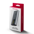 AXAGON EEM2-SD2 Obudowa zewnętrzna aluminiowa bezśrubowa USB-A/C 3.2 Gen2 M.2 NVMe/SATA wyświetlacz LED, szary 374572