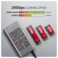 AXAGON EEM2-20GD Obudowa zewnętrzna aluminiowa USB-C 3.2 Gen2x2, Dual NVMe M.2 SSD 20gbps, Clone Master 375266
