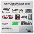 AXAGON EEM2-20GD Obudowa zewnętrzna aluminiowa USB-C 3.2 Gen2x2, Dual NVMe M.2 SSD 20gbps, Clone Master 375268