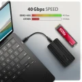 AXAGON EEM2-40G Obudowa zewnętrzna aluminiowa USB4 Gen 3x2 M.2 SSD NVMe 40Gbps chłodzenie pasywne, kabel USB-C, silikonowe etui 375309