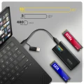 AXAGON EEM2-SD2B Obudowa zewnętrzna aluminiowa bezśrubowa USB-A/C 3.2 Gen2 M.2 NVMe/SATA wyświetlacz LED, czarny 375490