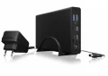 IcyBox Obudowa IB-382H-C31 2,5/3,5 HDD z wbudowanym HUB 1xUSB-C, 2xUSB -A,  12V2A 376886