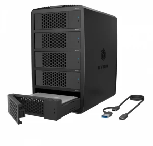 IcyBox System-RAID dla 5 HDD 2,5"/3,5" SATA, IB-RD3705-CU3 RAID 0,1,10,3,5, Single, Large, Clone