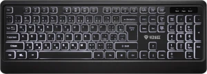 YENKEE Klawiatura Podświetlana cicha USB z niskoprofilowymi klawiszami