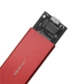 Qoltec Obudowa | kieszeń na dysk M.2 SSD | SATA | NGFF | USB 3.0 | Superspeed 5Gb/s | 2TB | Czerwona 377255