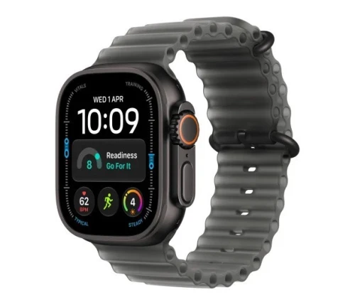 Apple Smartwatch Watch Ultra 4 GPS + Cellular, koperta 49mm z tytanu w kolorze czarnym, pasek Ocean w kolorze półprzezroczystej czerni