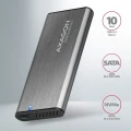 AXAGON EEM2-SG2 Obudowa zewnętrzna aluminiowa bezśrubowa USB-C 3.2 Gen 2 M.2 NVMe & SATA SSD + USB-A - USB-C redukcja 378314