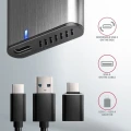 AXAGON EEM2-SG2 Obudowa zewnętrzna aluminiowa bezśrubowa USB-C 3.2 Gen 2 M.2 NVMe & SATA SSD + USB-A - USB-C redukcja 378320