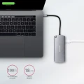 AXAGON HMC-6M2 Wieloportowy hub USB-C 3.2 Gen 1, slot M.2 SATA + HDMI + GLAN + 2x USB-A + PD 100W 378330