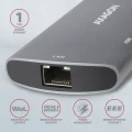AXAGON HMC-6M2 Wieloportowy hub USB-C 3.2 Gen 1, slot M.2 SATA + HDMI + GLAN + 2x USB-A + PD 100W 378333