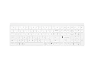 Natec Klawiatura Tang US bezprzewodowa BT + 2.4GHz cicha Slim biała