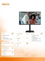 AOC Monitor 24E4CV 23.8 cala IPS 120Hz HDMI DP USB-C RJ45 Pivot Głośniki 379315